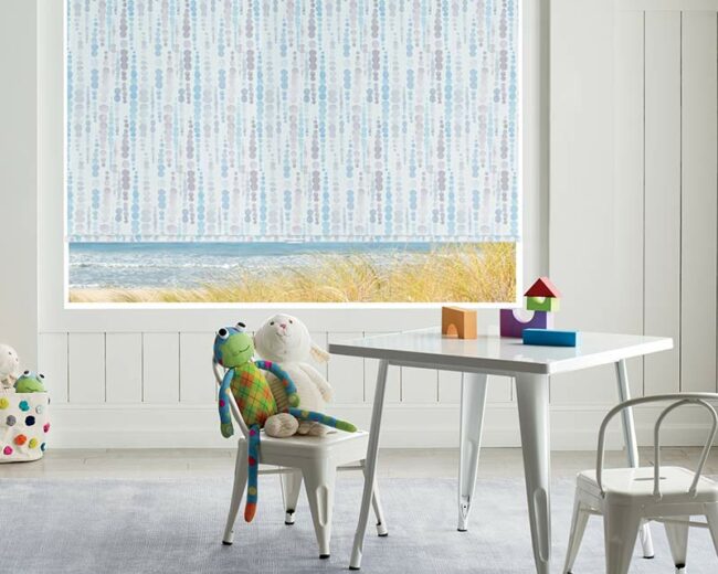 pattern on roller shade for childs playroom