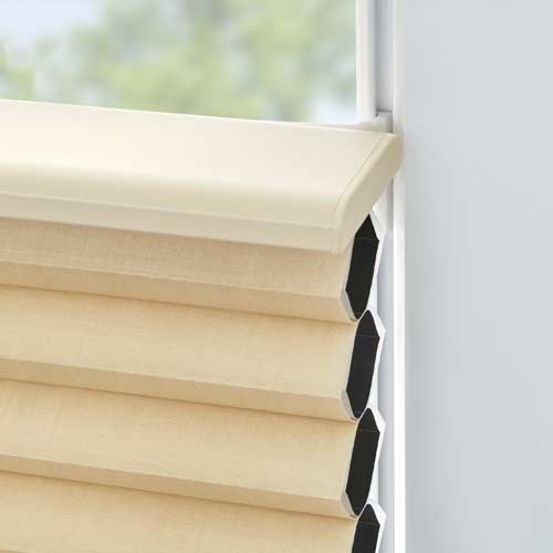 top of window shade in cream color