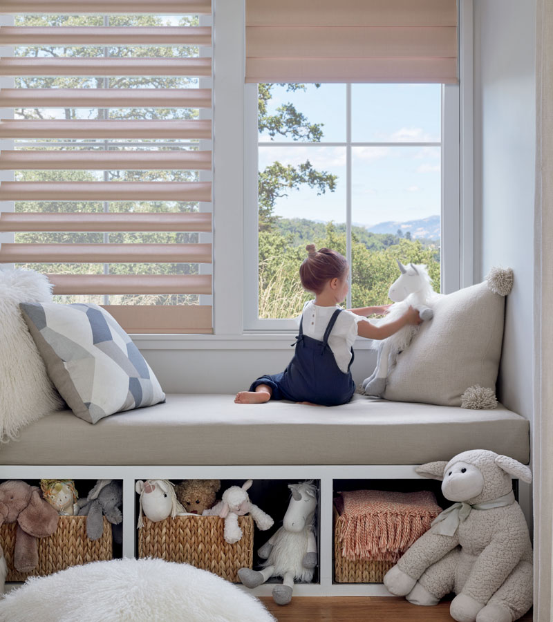 child safe pirouette shades in child's bedroom