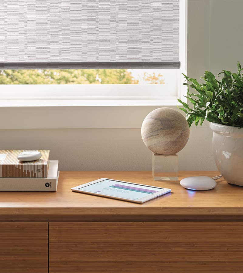 app controlled smart shades in Omaha home