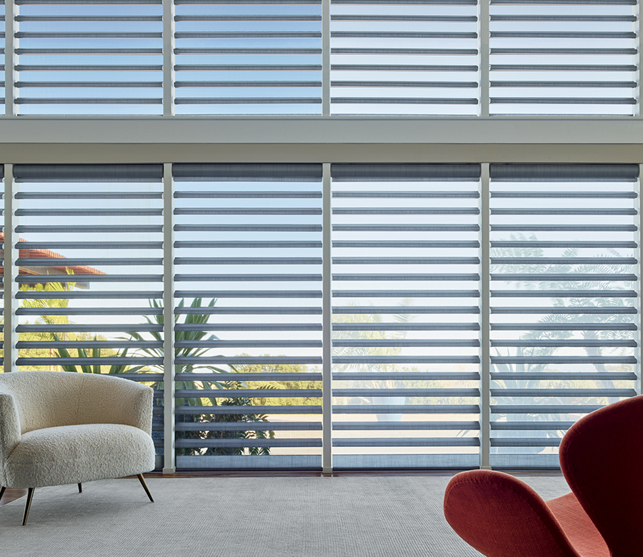 floor to ceiling windows with pirouette window shades omaha