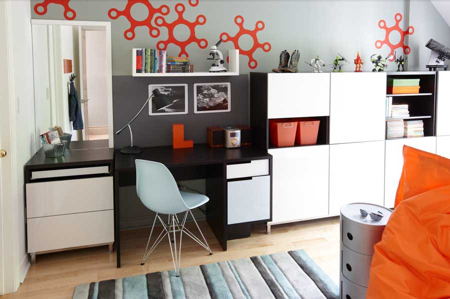 storage in kids' rooms can help keep clutter from getting in the way